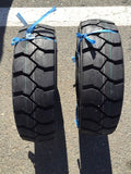 2 New 5.00-8 Forklift Tires w/Tubes & Flaps Heavy Duty Industrial Lug 500-8