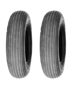 Two 3.50-8 Rib Tread Tubeless Wheel Barrow Tires 350-8 3.50x8
