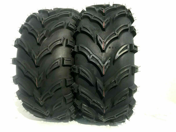 Two Heavy Duty ATV Tires 24x11-10 24x11x10 6 Ply Rated Mud Tires Tubeless 24 11 10