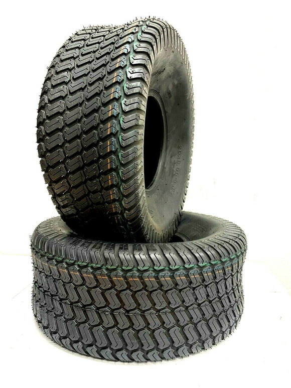 2 New 20X8.00-8 Tractor Turf 332 Lawn Mower Tires 20x8-8 20 8 8 Tubeless 4 PR