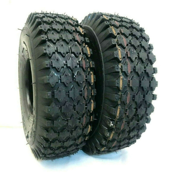 (2) TWO- NEW 4.10/3.50-4  4PLY STUD TUBELESS TIRES Dolly Handtruck 410/350-4