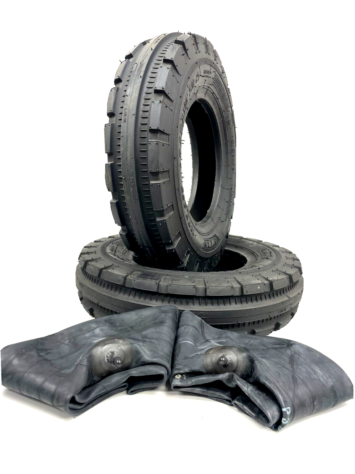 TWO 4.50-10 Three Rib F-2 Tri-Rib 6 Ply Rated Tractor Tires With Tubes ...