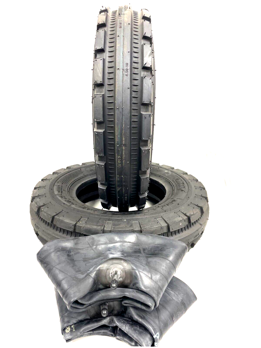 Tri Rib Wheel TWO 4.50-10 Three Rib F-2 Tri-Rib 6 Ply Rated Tractor Tires With Tubes ...
