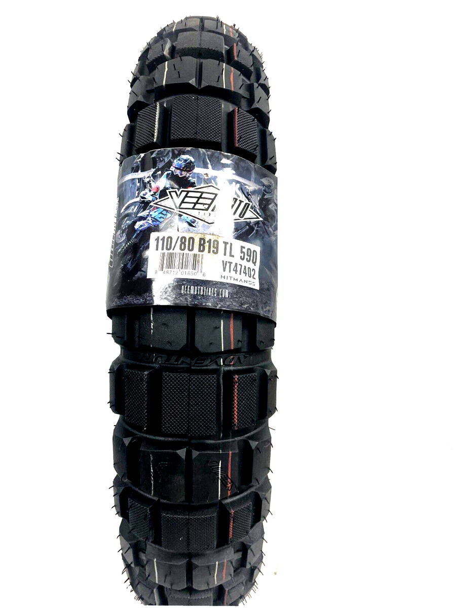 110/80-19 VeeMoto Hitman 55 Dual Sport Tubeless Premium Tire 110/80X19 ...