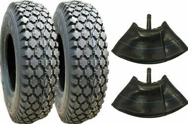 Two Justubes 4.80/4.00-8 Stud Tires Tiller 4.80-8 Tubes Gravely Go Kart Cart 480-8 480400