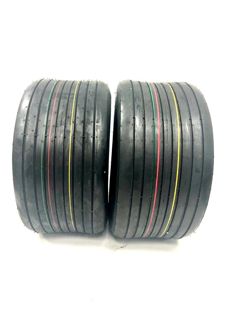 Two Tires 18 9.50 8 Rib 4 ply Tubeless 18x9.50-8 Lawn Tractor Mower Go ...