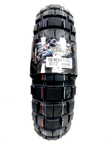 VeeMoto Hitman 130/80-17 Dirt Bike Tire Dual Sport 130/80B17 Tubeless
