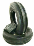 Two 6.50-16 Tractor Tires Tri Rib 6 Ply w/Tubes 650-16 F2