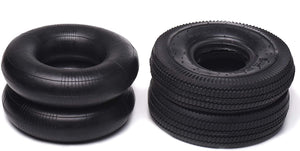 Two Tires 4.10/3.50-6 Sawtooth, 410/350-6 W Tubes Dolly Cart Go Kart Lawn