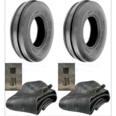 🚜 PREMIUM 4.00-19 TRI RIB FRONT TRACTOR TIRES - TWO TIRES + 2 TUBES 🚜